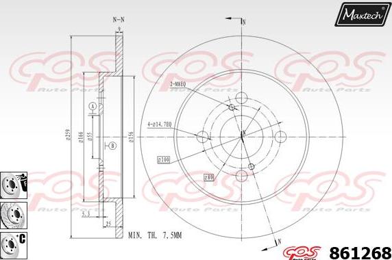 Maxtech 871002 - Brake Disc autospares.lv