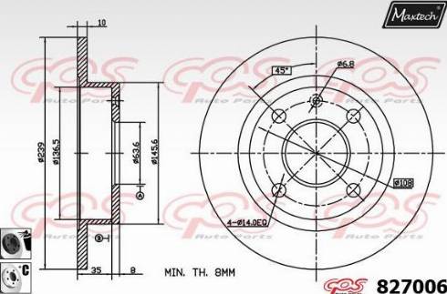 Maxtech 827006.6060 - Brake Disc autospares.lv