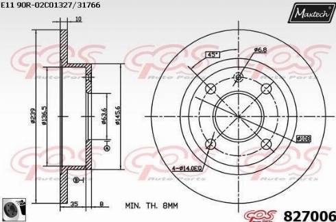 Maxtech 827006.0060 - Brake Disc autospares.lv