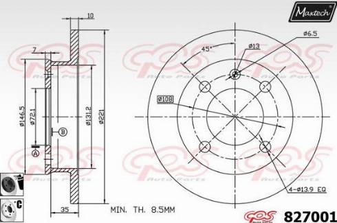 Maxtech 827001.6060 - Brake Disc autospares.lv