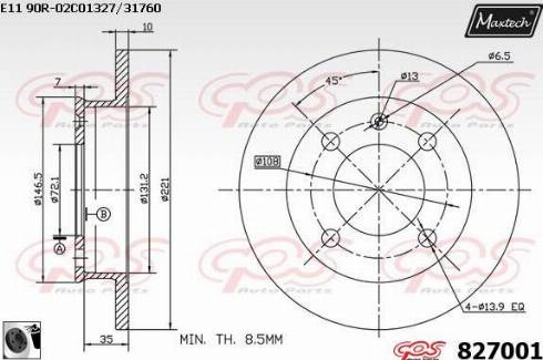 Maxtech 827001.0060 - Brake Disc autospares.lv