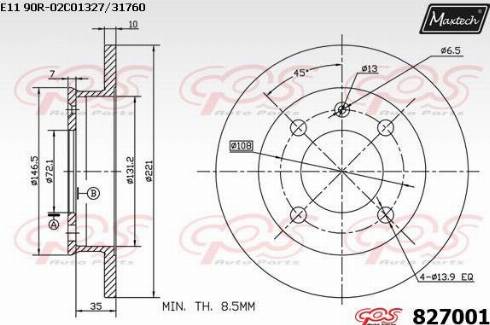 Maxtech 827001.0000 - Brake Disc autospares.lv