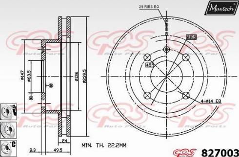 Maxtech 827003.6980 - Brake Disc autospares.lv