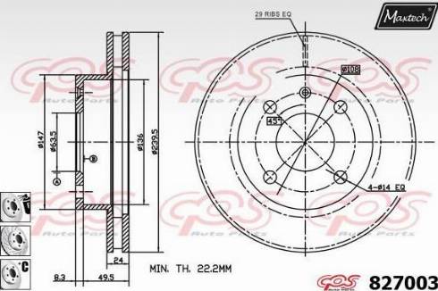 Maxtech 827003.6880 - Brake Disc autospares.lv