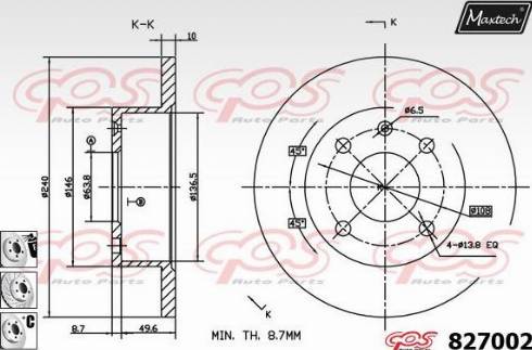 Maxtech 827002.6980 - Brake Disc autospares.lv