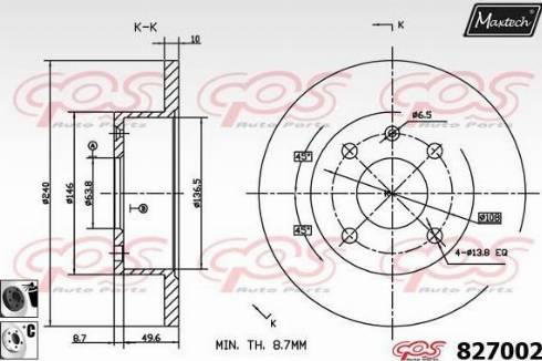 Maxtech 827002.6060 - Brake Disc autospares.lv