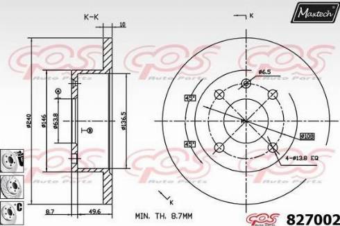 Maxtech 827002.6880 - Brake Disc autospares.lv