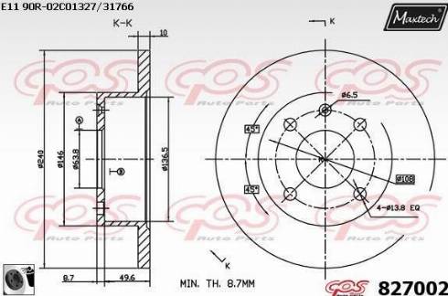 Maxtech 827002.0060 - Brake Disc autospares.lv