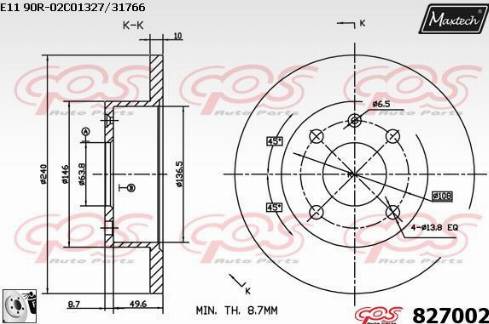 Maxtech 827002.0080 - Brake Disc autospares.lv