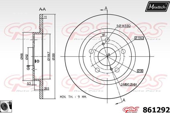 Maxtech 827002 - Brake Disc autospares.lv