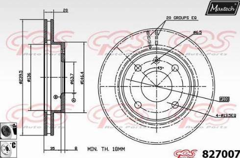 Maxtech 827007.6060 - Brake Disc autospares.lv