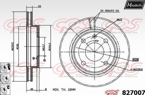 Maxtech 827007.6880 - Brake Disc autospares.lv