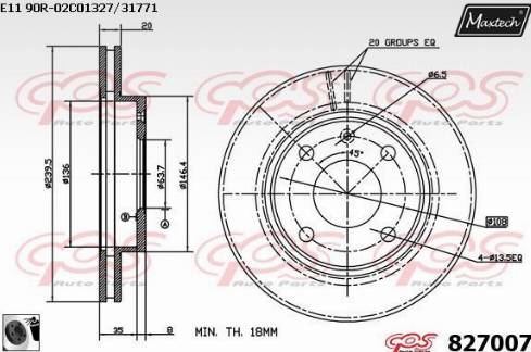 Maxtech 827007.0060 - Brake Disc autospares.lv