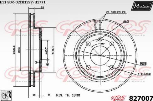 Maxtech 827007.0080 - Brake Disc autospares.lv