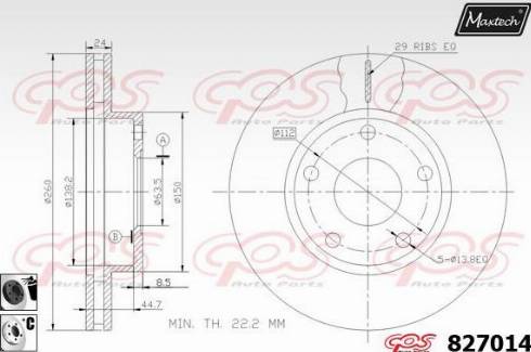 Maxtech 827014.6060 - Brake Disc autospares.lv