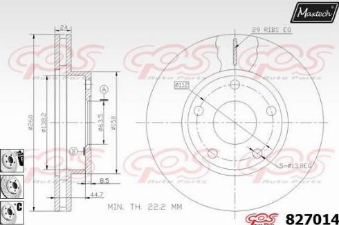 Maxtech 827014.6880 - Brake Disc autospares.lv