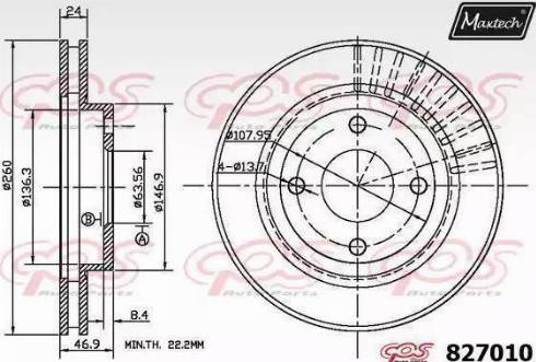 Maxtech 827010.0000 - Brake Disc autospares.lv