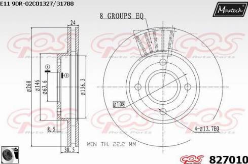 Maxtech 827010.0060 - Brake Disc autospares.lv