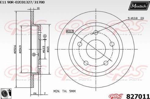 Maxtech 827011.0060 - Brake Disc autospares.lv