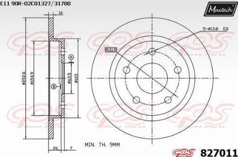 Maxtech 827011.0000 - Brake Disc autospares.lv