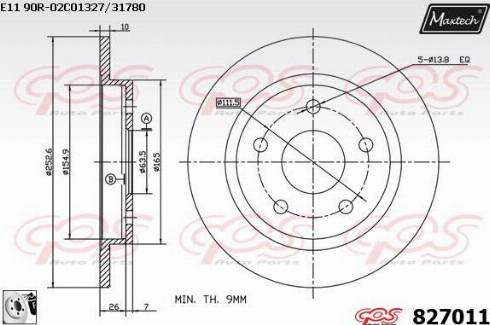 Maxtech 827011.0080 - Brake Disc autospares.lv