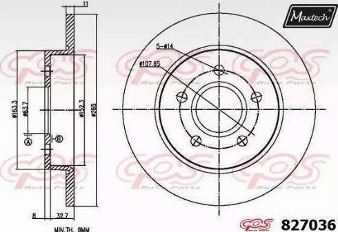 Maxtech 827036.0000 - Brake Disc autospares.lv