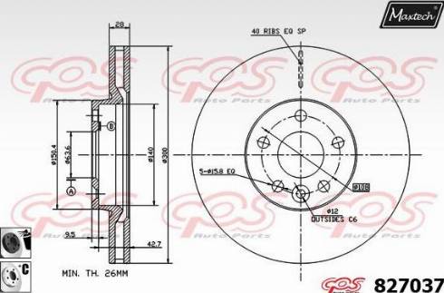 Maxtech 827037.6060 - Brake Disc autospares.lv