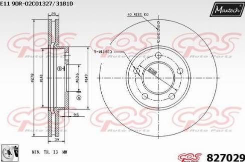 Maxtech 827029.0080 - Brake Disc autospares.lv