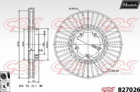 Maxtech 827026.6060 - Brake Disc autospares.lv