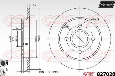 Maxtech 827028.6060 - Brake Disc autospares.lv