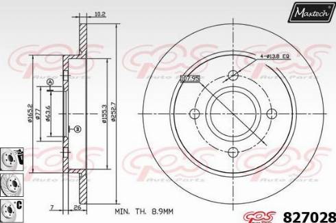 Maxtech 827028.6880 - Brake Disc autospares.lv