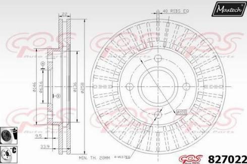 Maxtech 827022.6060 - Brake Disc autospares.lv