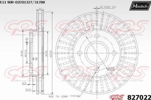 Maxtech 827022.0000 - Brake Disc autospares.lv