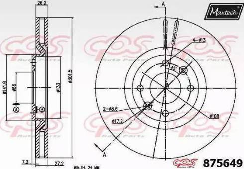 Maxtech 875649.6060 - Brake Disc autospares.lv