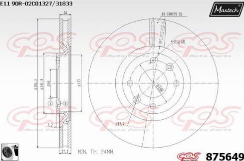 Maxtech 875649.0060 - Brake Disc autospares.lv