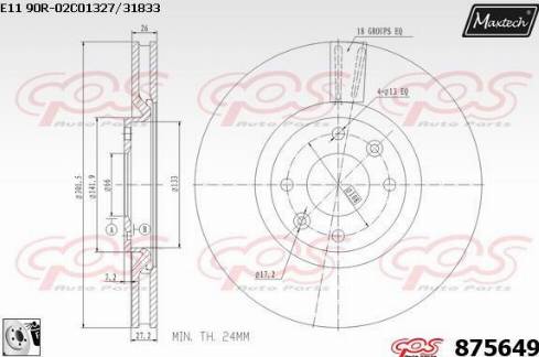 Maxtech 875649.0080 - Brake Disc autospares.lv