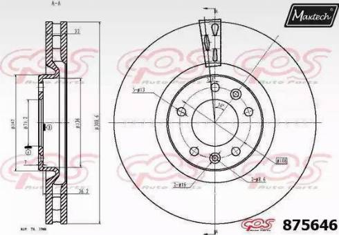 Maxtech 875646.0000 - Brake Disc autospares.lv