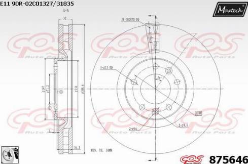 Maxtech 875646.0080 - Brake Disc autospares.lv