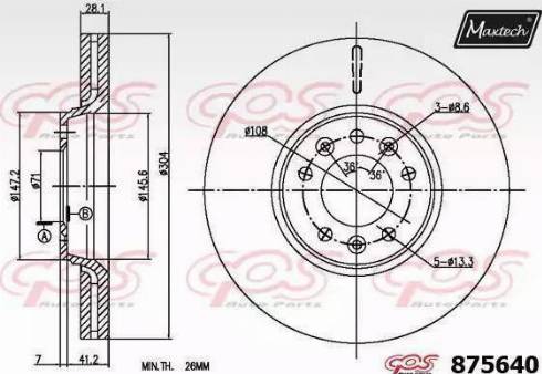 Maxtech 875640.0000 - Brake Disc autospares.lv