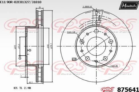 Maxtech 875641.0000 - Brake Disc autospares.lv