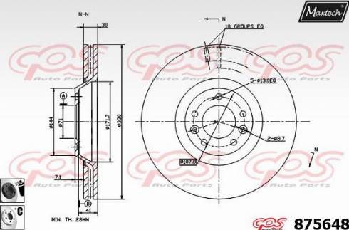 Maxtech 875648.6060 - Brake Disc autospares.lv