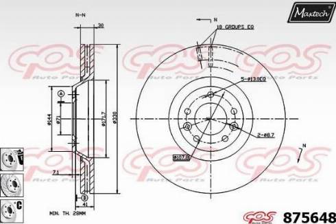 Maxtech 875648.6880 - Brake Disc autospares.lv