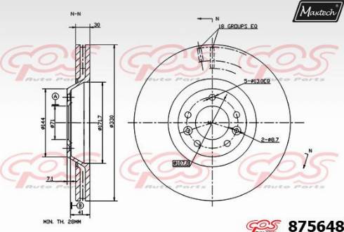 Maxtech 875648.0000 - Brake Disc autospares.lv