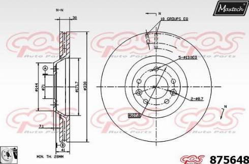 Maxtech 875648.0080 - Brake Disc autospares.lv