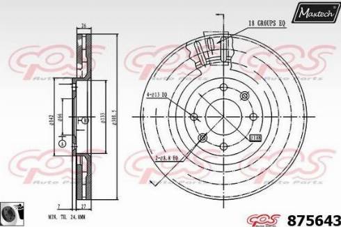 Maxtech 875643.0060 - Brake Disc autospares.lv