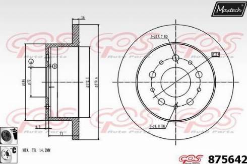 Maxtech 875642.6060 - Brake Disc autospares.lv