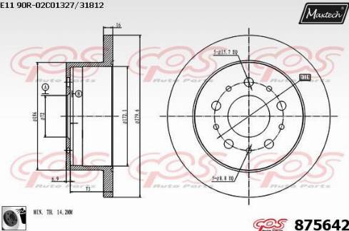 Maxtech 875642.0060 - Brake Disc autospares.lv