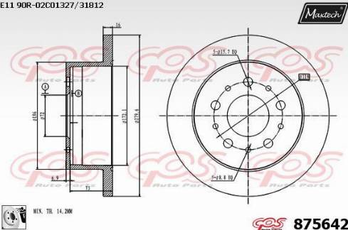 Maxtech 875642.0080 - Brake Disc autospares.lv