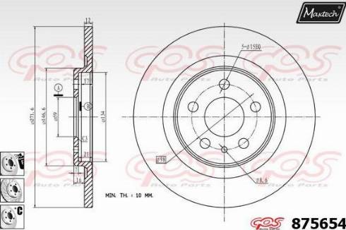 Maxtech 875654.6980 - Brake Disc autospares.lv