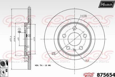 Maxtech 875654.6060 - Brake Disc autospares.lv